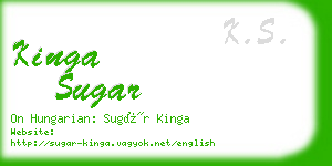 kinga sugar business card
